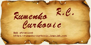 Rumenko Ćurković vizit kartica